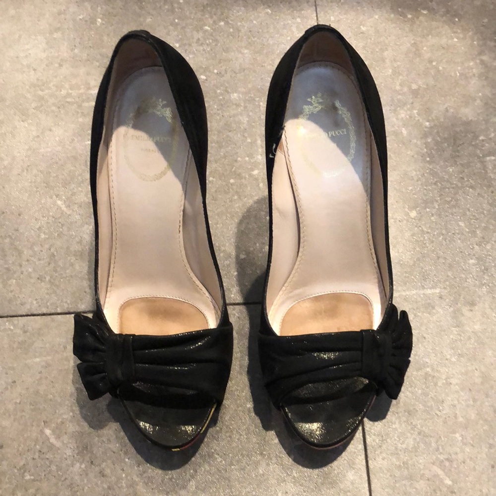Emilio Pucci peep toe heels